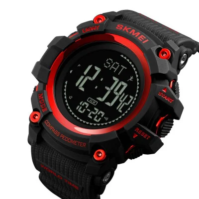Чоловічий годинник Skmei 1356RD Black-Red + Compass