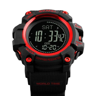 Чоловічий годинник Skmei 1356RD Black-Red + Compass