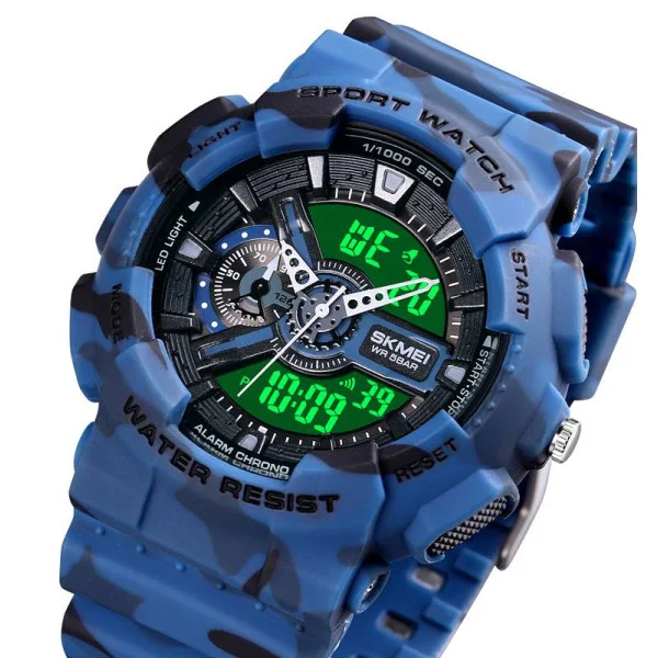 Чоловічий годинник Skmei 1688CMBU Camo Blue фото 5