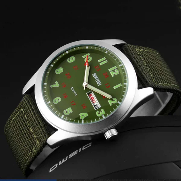 Чоловічий годинник Skmei 9112GN Silver-Green фото 4