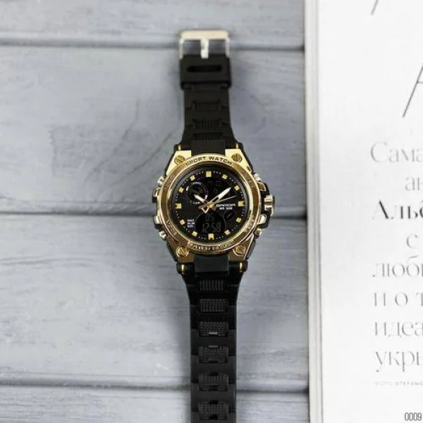 Мужские часы Sanda 739 Black-Gold фото 6