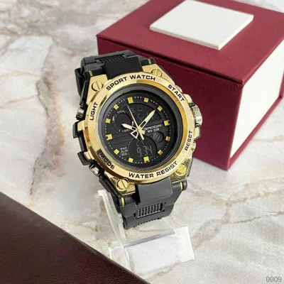 Чоловічий годинник Sanda 739 Black-Gold