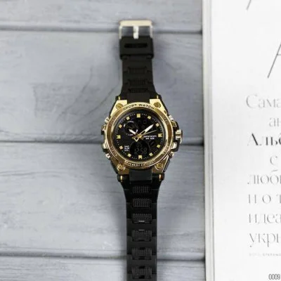 Чоловічий годинник Sanda 739 Black-Gold