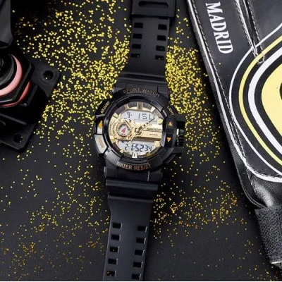 Чоловічий годинник Sanda 599 Black-Gold