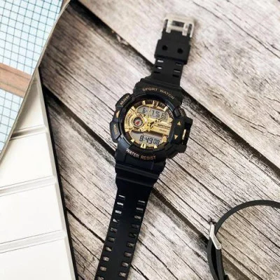 Чоловічий годинник Sanda 599 Black-Gold