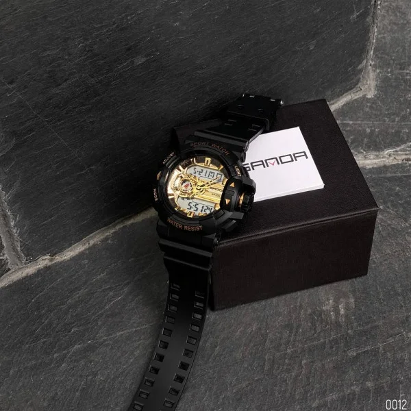 Мужские часы Sanda 599 Black-Gold фото 10