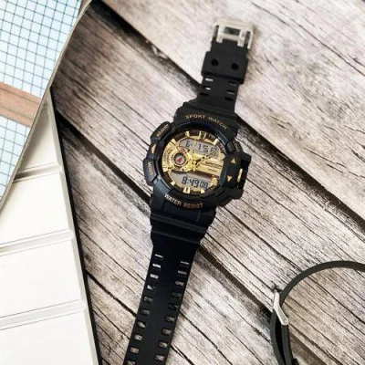 Чоловічий годинник Sanda 599 Black-Gold