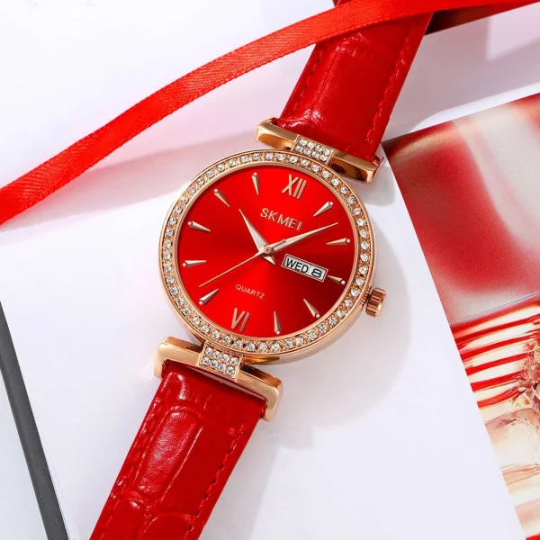 Жіночий годинник Skmei 2090RGRD Rose Gold-Red фото 4