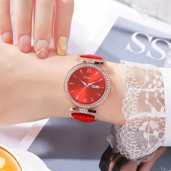 Жіночий годинник Skmei 2090RGRD Rose Gold-Red фото 5