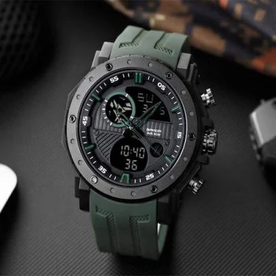 Чоловічий годинник Sanda 6012 Green-Black