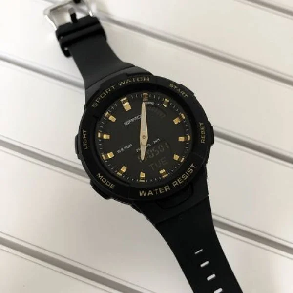 Чоловічий годинник Sanda 6005 Black-Gold фото 3