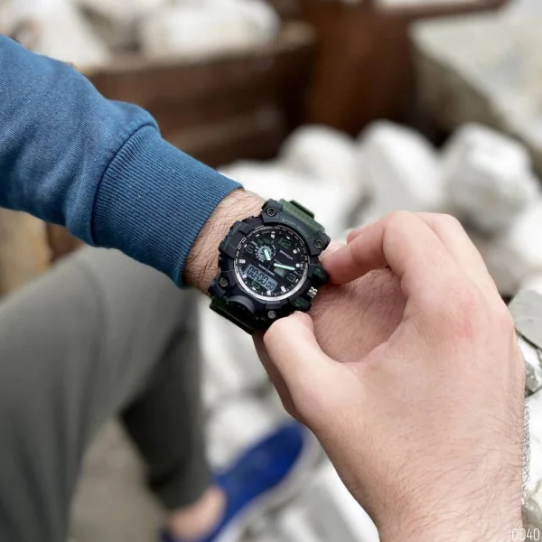 Чоловічий годинник Sanda 742 Green-Black фото 12