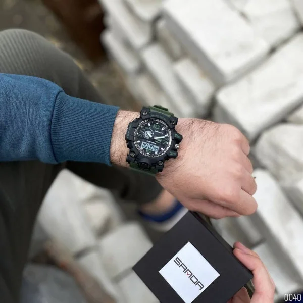 Чоловічий годинник Sanda 742 Green-Black фото 9