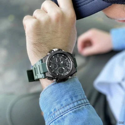 Чоловічий годинник Sanda 6008 Green-Black