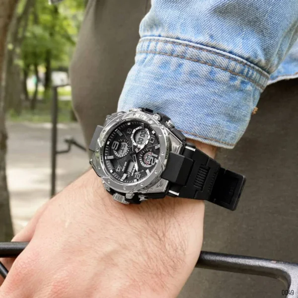 Мужские часы Sanda 6008 Black-Silver фото 9