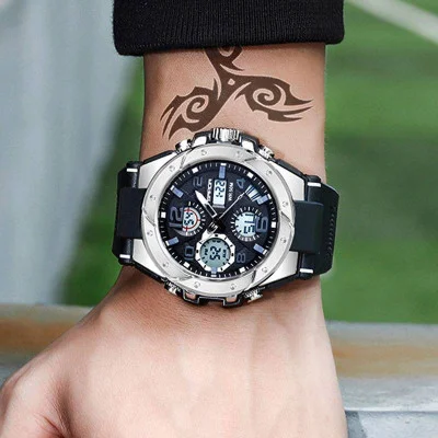 Чоловічий годинник Sanda 6008 Black-Silver