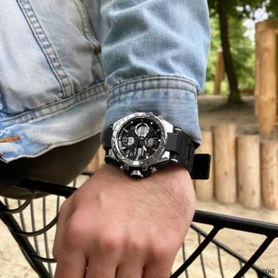 Чоловічий годинник Sanda 6008 Black-Silver