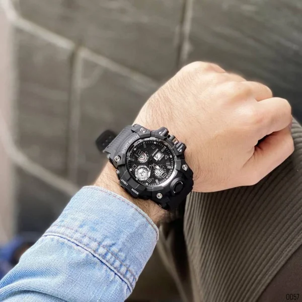 Чоловічий годинник Sanda 6021 Black-Silver фото 9