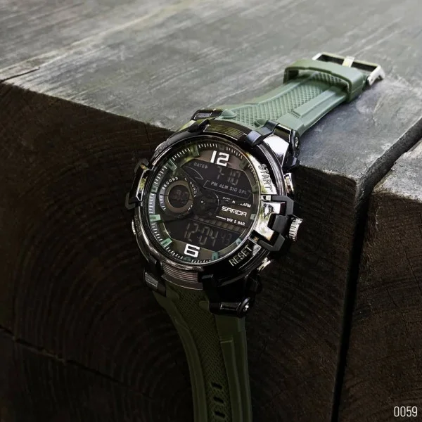 Мужские часы Sanda 6015 Green-Black фото 5