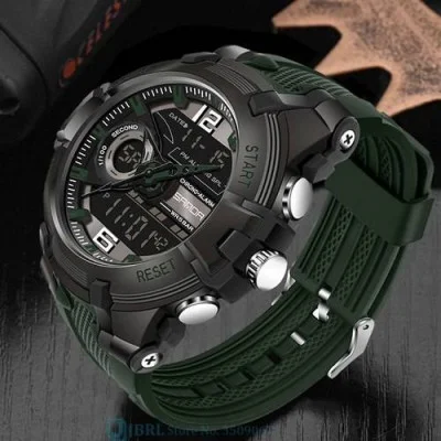 Мужские часы Sanda 6015 Green-Black