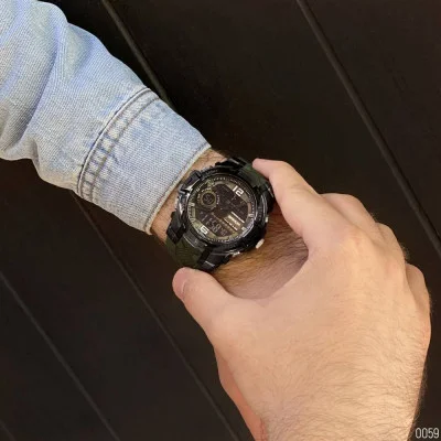 Мужские часы Sanda 6015 Green-Black