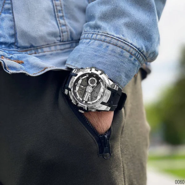 Мужские часы Sanda 6015 Black-Silver фото 5