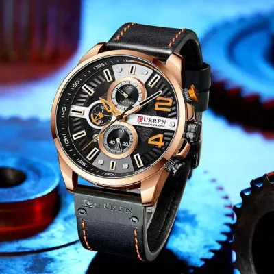 Чоловічий годинник Curren 8393 Gold-Black