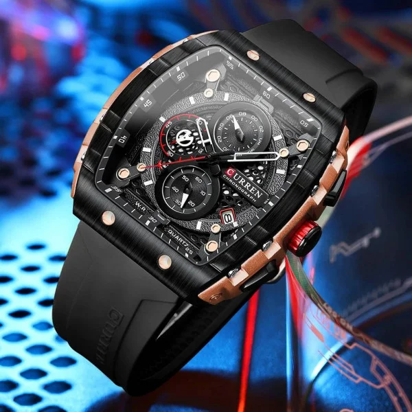Чоловічий годинник Curren 8442 Gold-Black фото 3