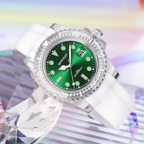 Жіночий годинник Sanda 9007 White-Green фото 4