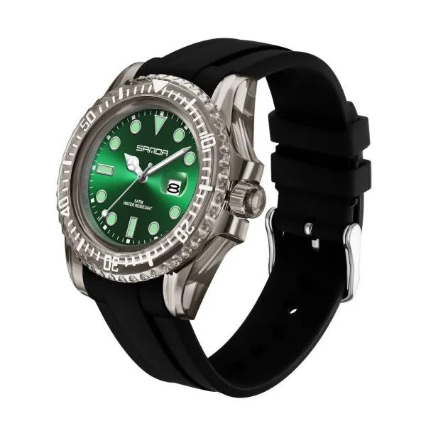 Жіночий годинник Sanda 9007 Black-Green фото 3